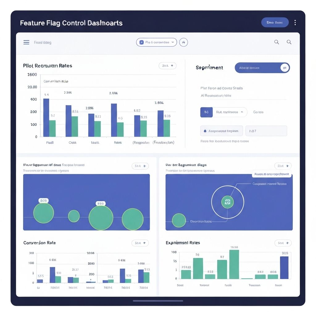 Screenshot: feature flag dashboard showing pilot vs. control cohorts for AI recruiting.