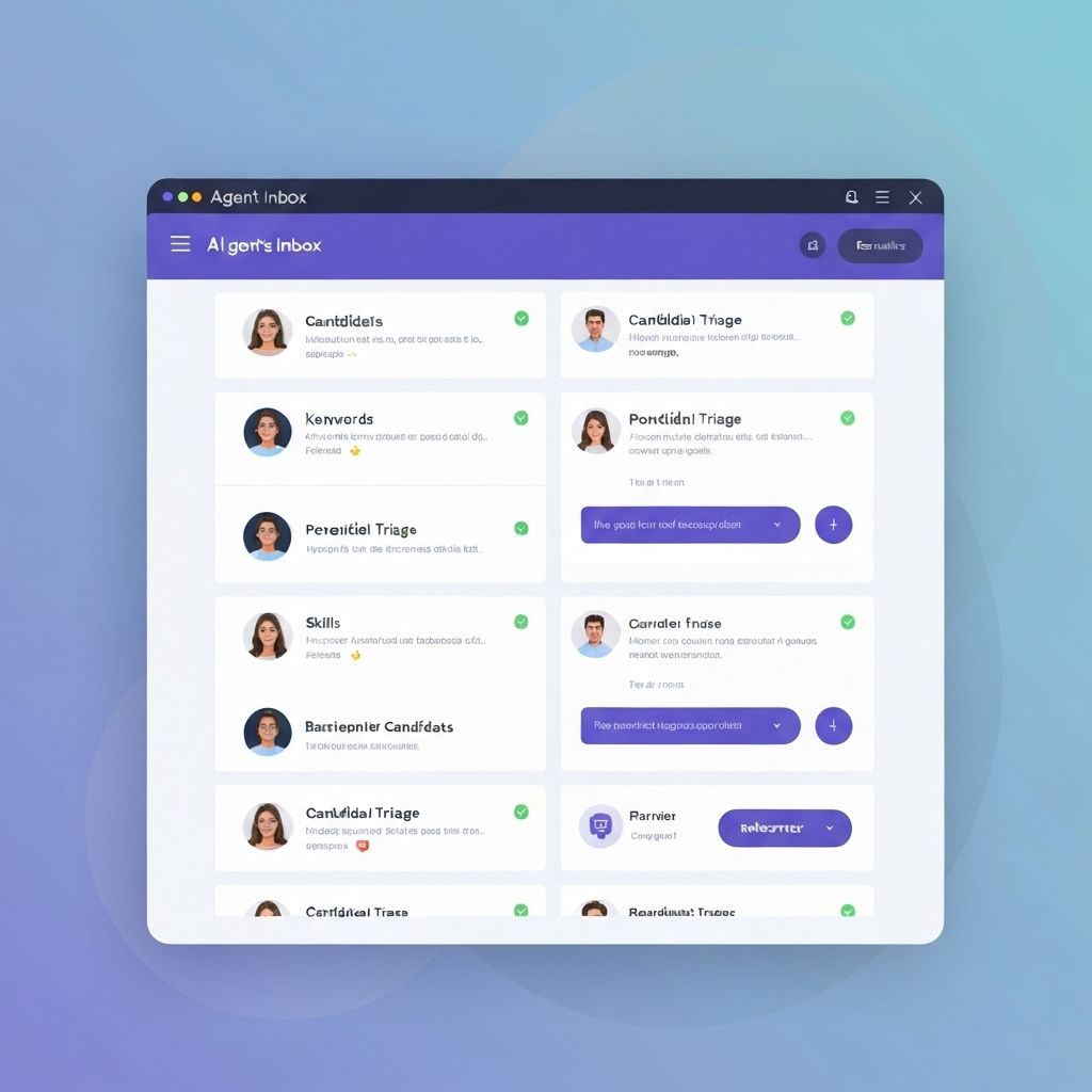 Agent inbox screenshot demonstrating triage and response suggestions for recruiters.