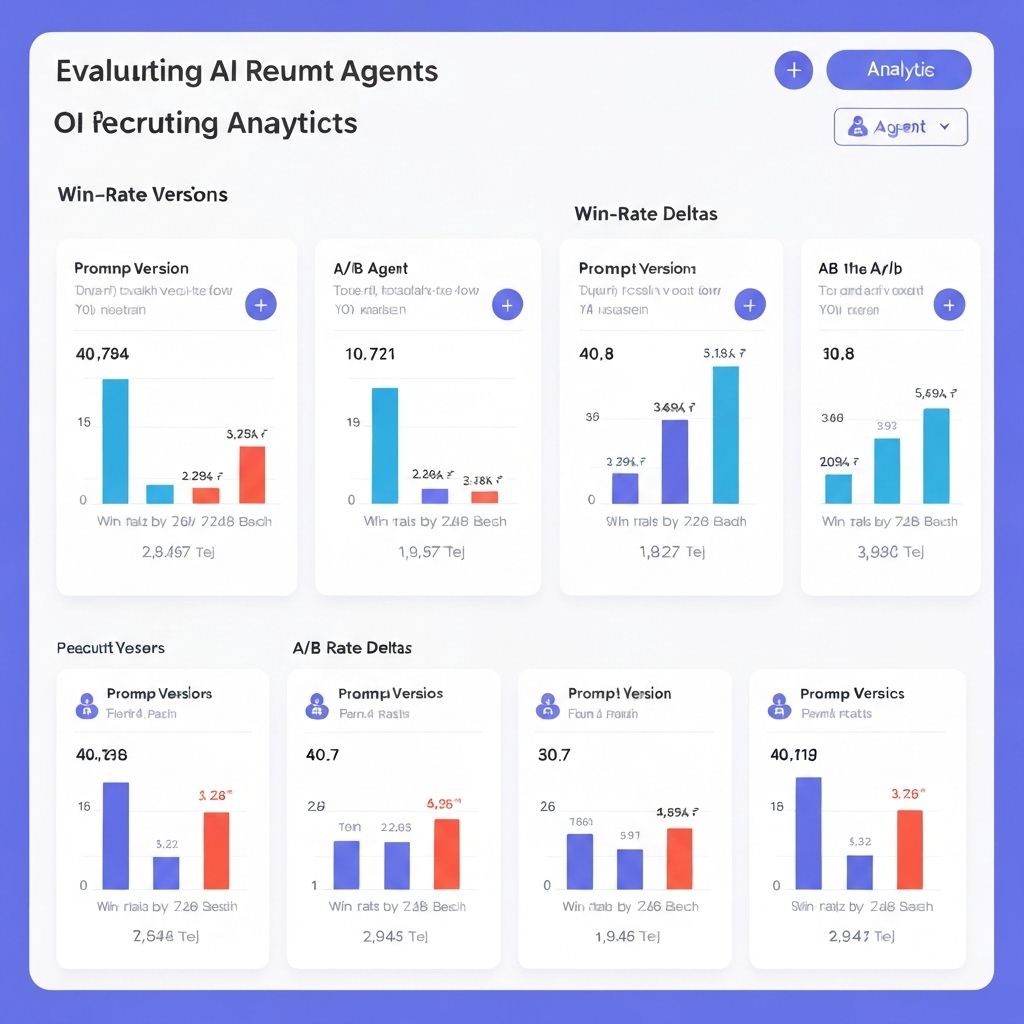 Evaluation dashboard for PURRR agents showing prompt versions and win-rate deltas.